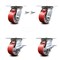 Service Caster 4 Inch Red Poly on Cast Iron Swivel Caster Swivel Locks 2 Brakes SCC, 2PK SCC-35S420-PUB-RS-BSL-2-SLB-2 - alternate 1